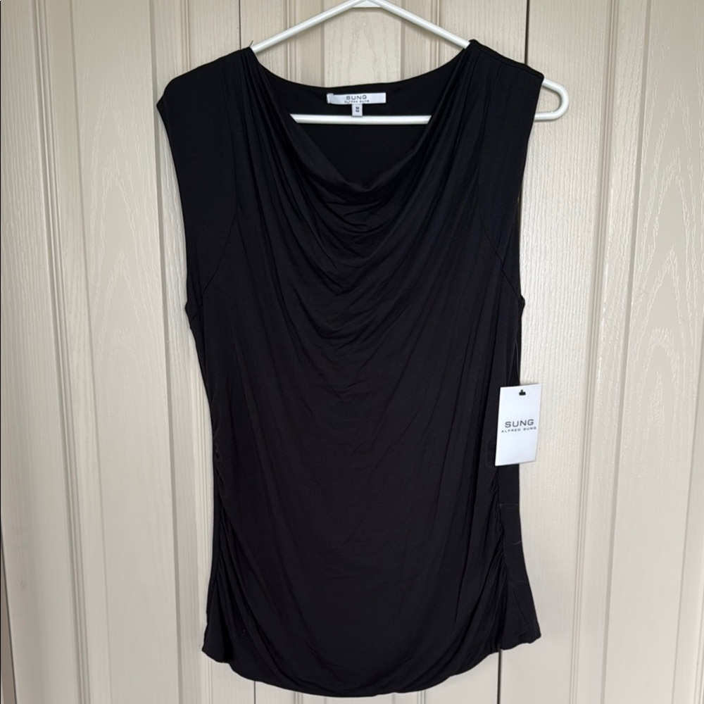 Black Draped Women's Top